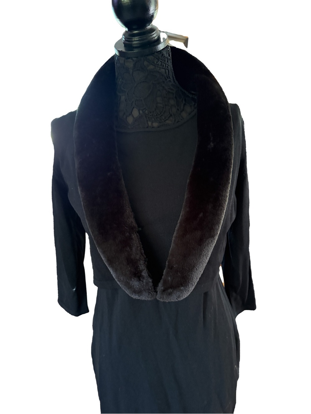 Ralph Lauren Black Faux Fur Collar Bolero Jacket and Dress